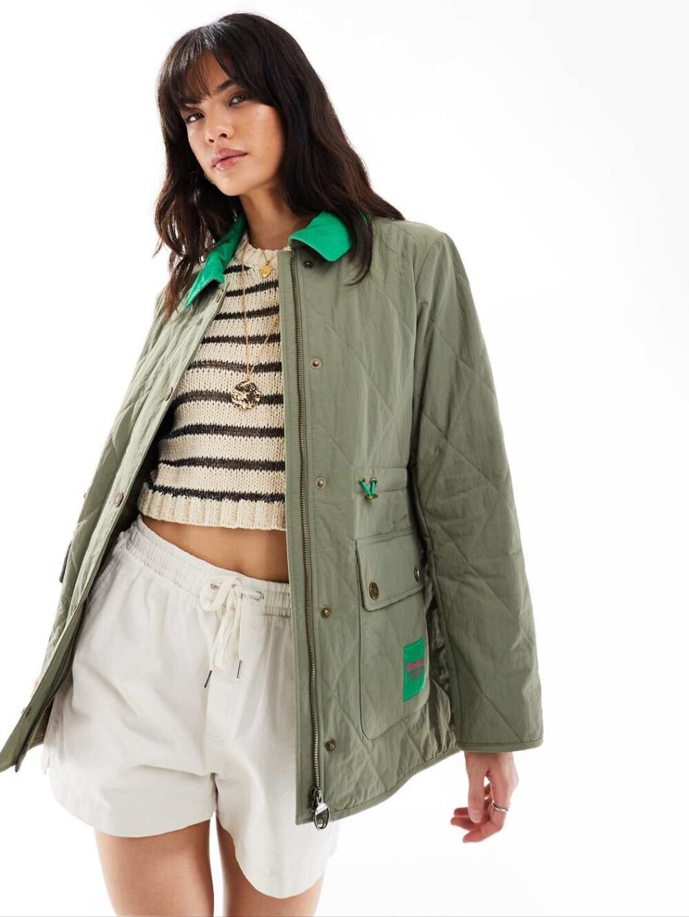 *NWT* [asos X Barbour] Kaz Quilted Jacket In Dusty Olive, Size 6, Exclusive